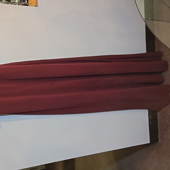 Jenny Yoo Charlie Tiered Ruffle Chiffon High-Neck Maxi Bridesmaid Gown In Merlot - Picture 8 of 13